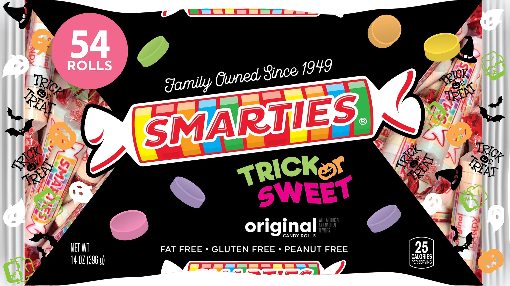 Smarties Original Candy Rolls Regular Size, 14 Oz Peanut Free