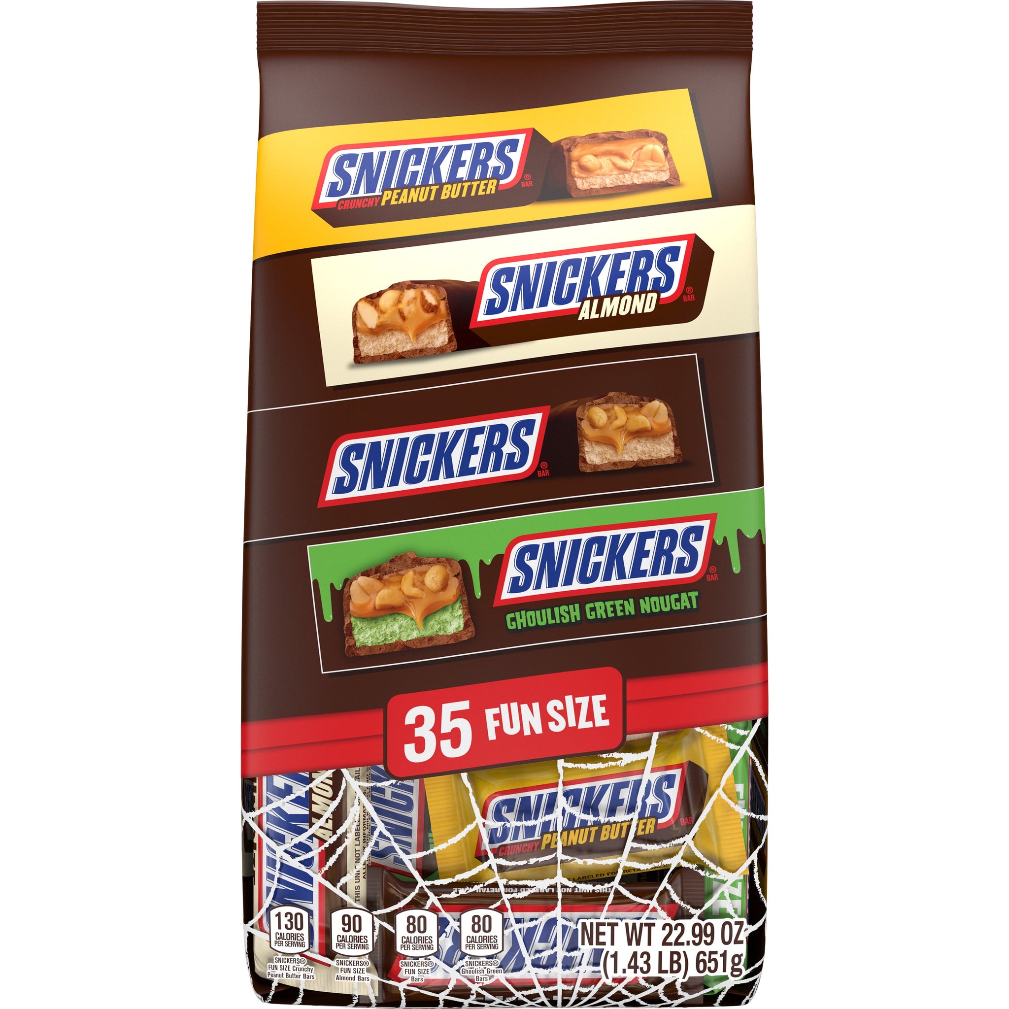 Snickers Fun Size Chocolate Halloween Candy Variety Assortment - 35 Ct Bulk Bag