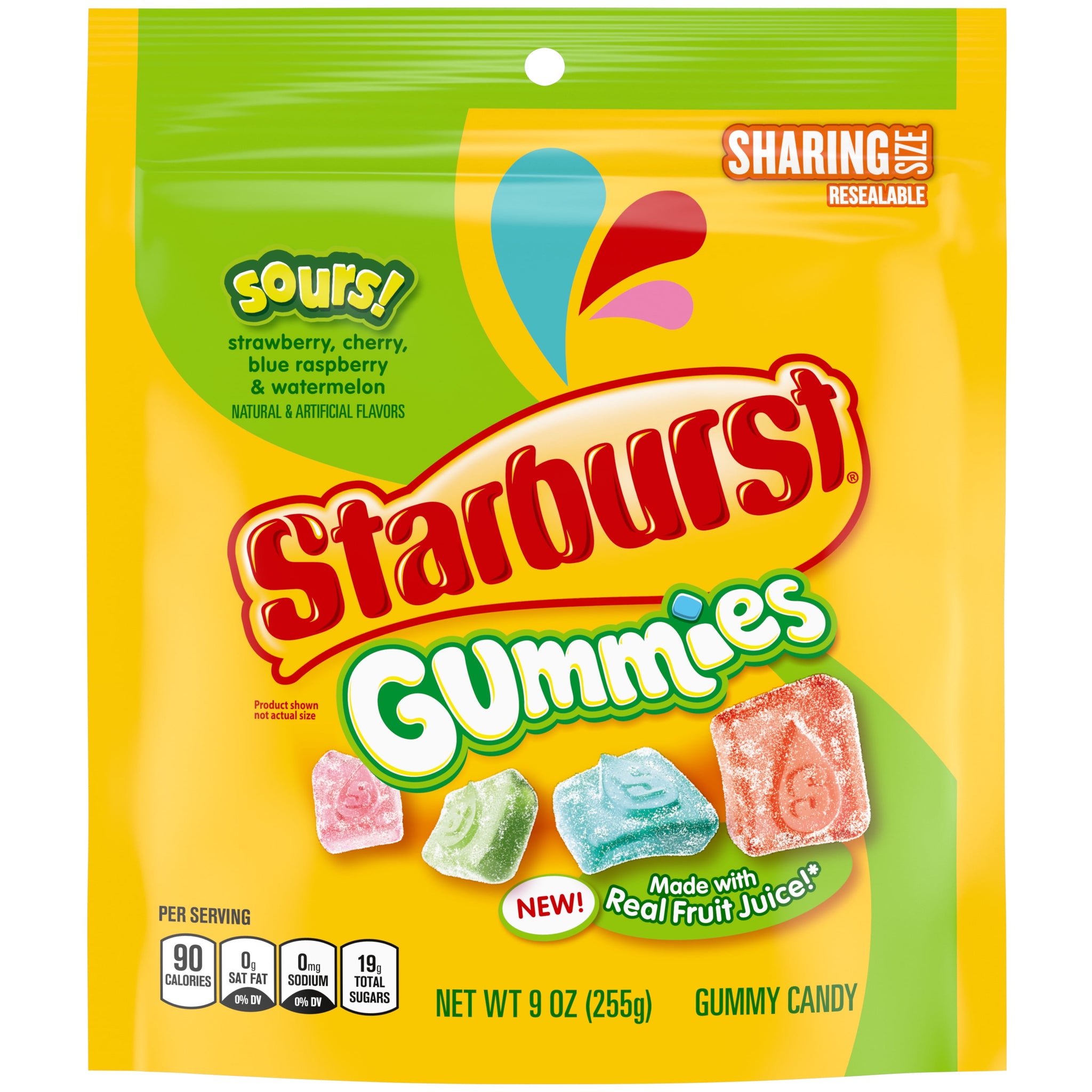 Starburst Gummies Sours Gummy Candy, Sharing Size - 9 Oz Resealable Bag