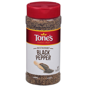 Tone'S Restaurant Black Pepper, Kosher, 8 Oz