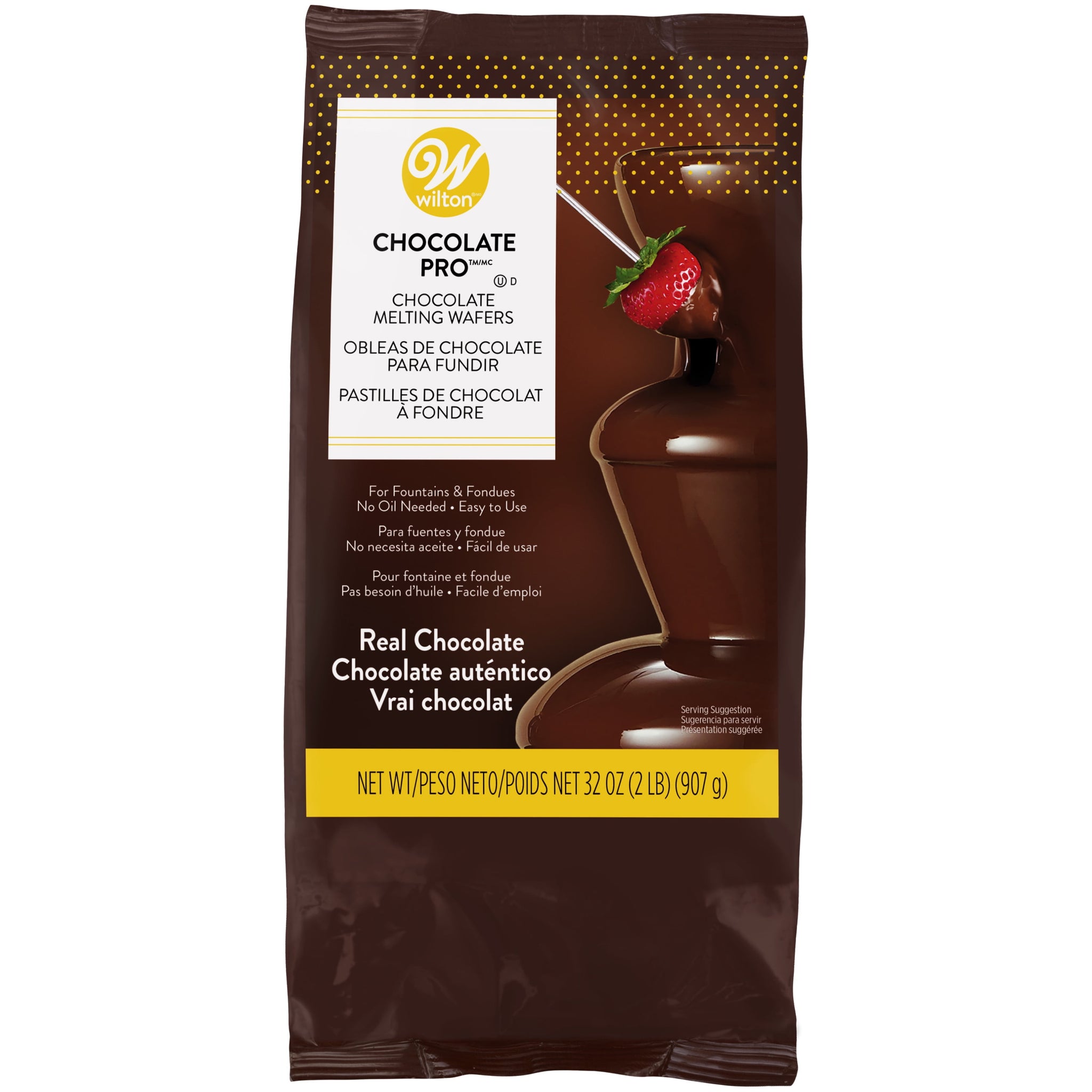 Wilton Chocolate Candy Melts 32Oz (2Lb Bag) for Fountains, Baking & Candy Making Wafer Chips