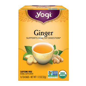 Yogi Tea Ginger, Caffeine-Free Organic Herbal Tea Bags, 16 Count