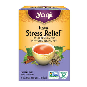 Yogi Tea Kava Stress Relief, Caffeine-Free Herbal Tea Bags, 16 Count