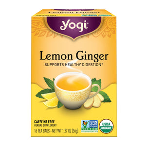 Yogi Tea Lemon Ginger, Caffeine-Free Organic Herbal Tea Bags, 16 Count