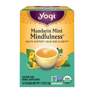 Yogi Tea Mandarin Mint Mindfulness, Organic Herbal Tea Bags, 16 Organic Tea Bags