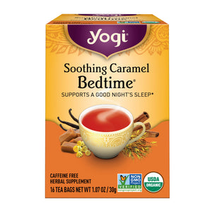 Yogi Tea Soothing Caramel Bedtime, Caffeine-Free Herbal Tea Bags, 16 Count