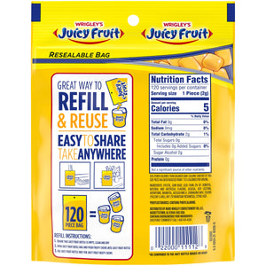 Juicy Fruit Chewing Gum, Value Pack - 120 Count Bulk Gum Bag