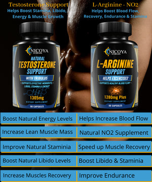 L-Arginine Men Booster, Pre-workout, Muscle, Strength & Energy