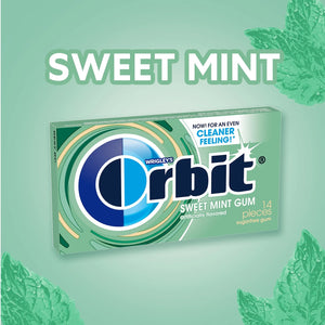 Orbit Sweet Mint Sugar Free Chewing Gum Travel Essentials - 3 Ct Pack
