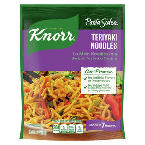 Knorr No Artificial Flavors Teriyaki Noodles Pasta Sides Ready Meals, 7 Minute Cook Time, 4.6 Oz