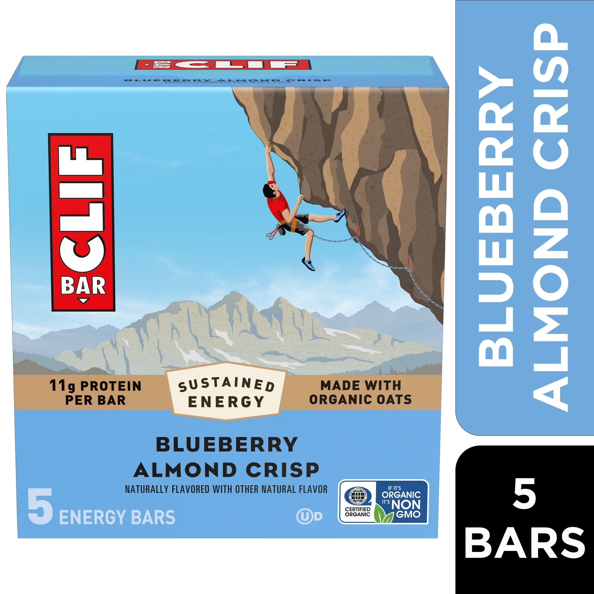 CLIF BAR Energy Protein Bars, Blueberry Almond Crisp, 5Ct