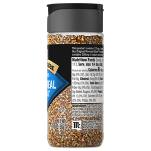 Mccormick Grill Mates Gluten Free 25% Less Sodium Montreal Steak Seasoning, 3.18 Oz Bottle
