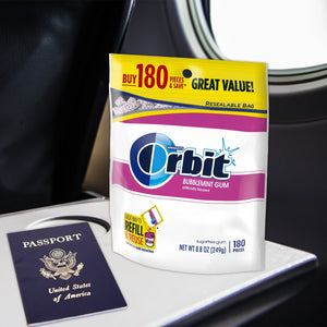 Orbit Bubblemint Sugar Free Chewing Gum, Value Pack - 180 Ct Bag