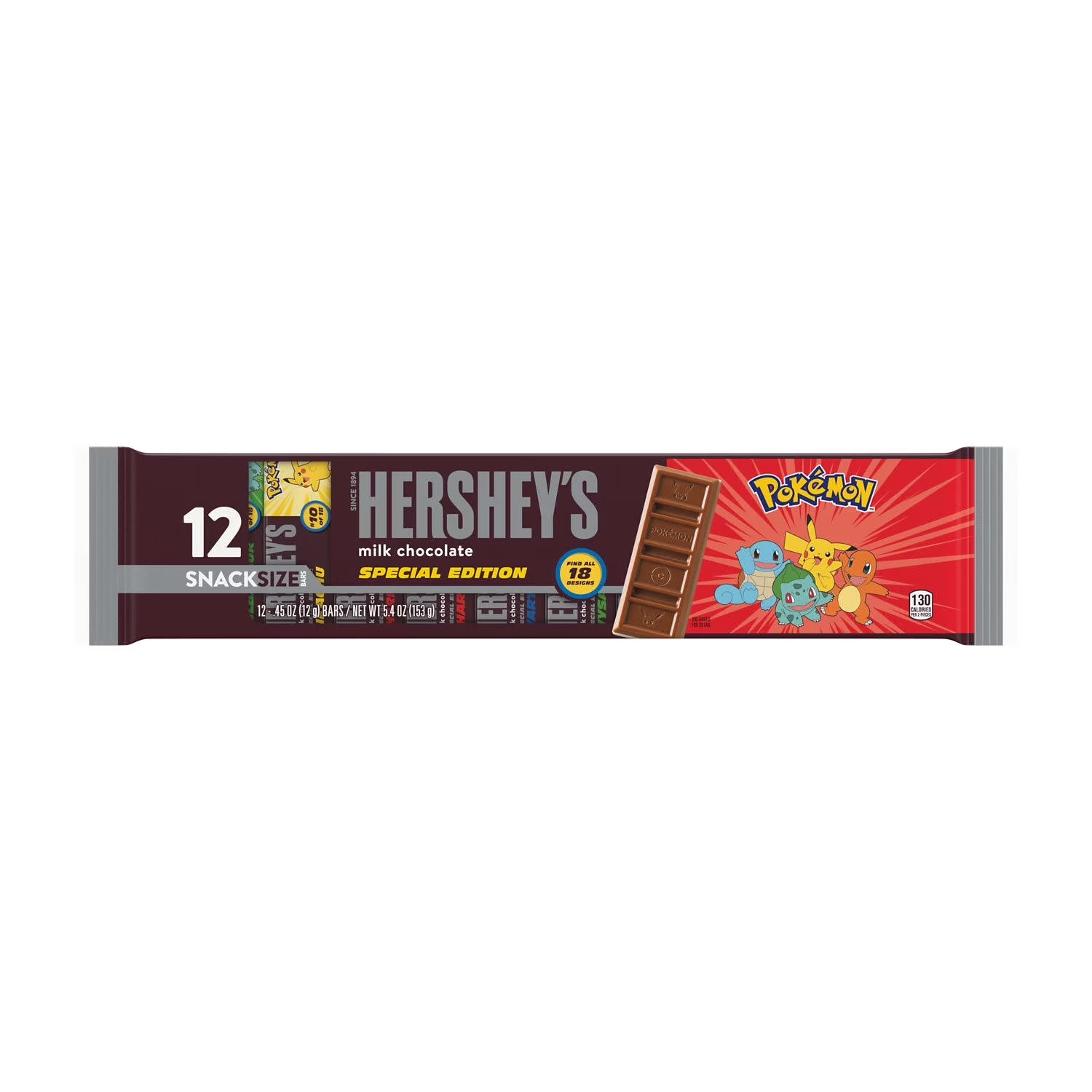 Hershey'S Milk Chocolate Snack Size Pokemon Candy, Bars .45 Oz, 12 Count