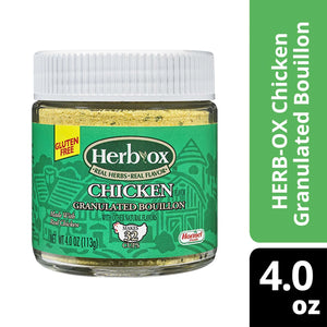 HERB-OX Chicken Bouillon Granules, Shelf-Stable, 4 Oz Plastic Jar