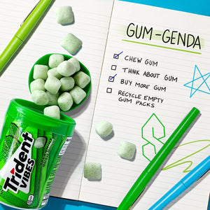 Trident Vibes Sugar Free Gum, Spearmint Rush, Regular Size, 40 Piece Bottle