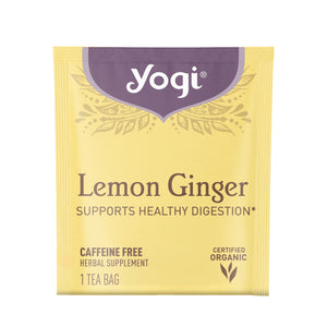 Yogi Tea Lemon Ginger, Caffeine-Free Organic Herbal Tea Bags, 16 Count