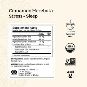 Yogi Tea Cinnamon Horchata Stress + Sleep, Caffeine-Free Herbal Tea Bags, 16 Count