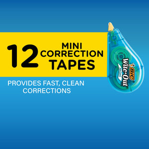 BIC Wite-Out  Mini Instant Correction Tape, White, 12-Count Pack