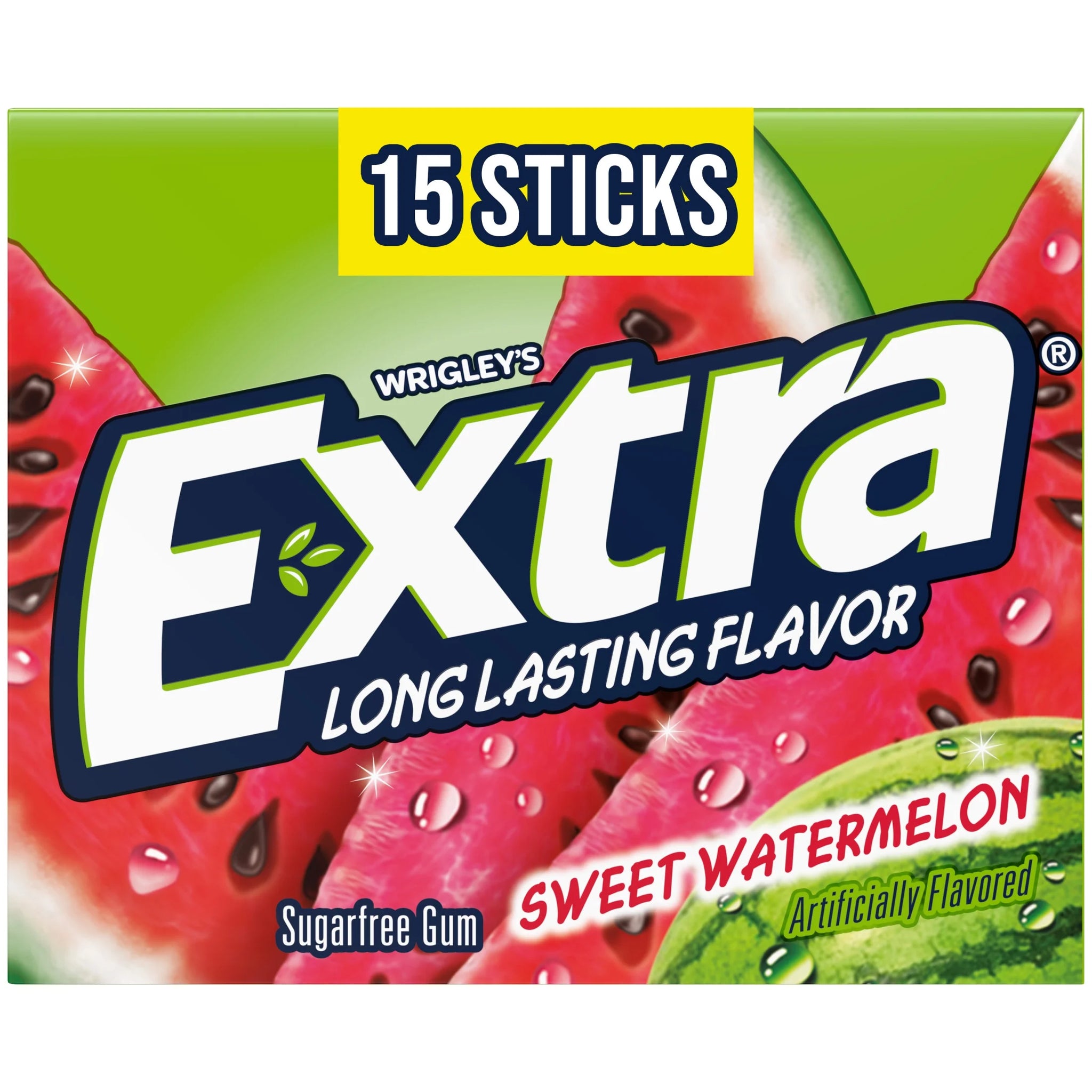 Extra Sweet Watermelon Sugar Free Chewing Gum, Single Pack - 15 Stick