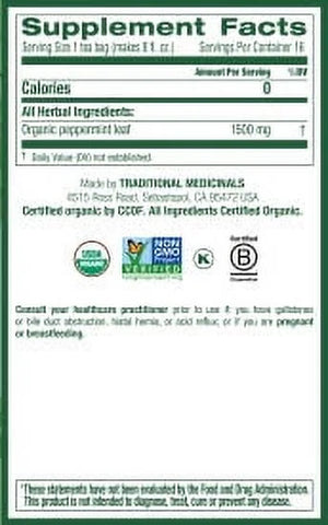 Traditional Medicinals Tea, Organic Peppermint, Tea Bags, 16 Count