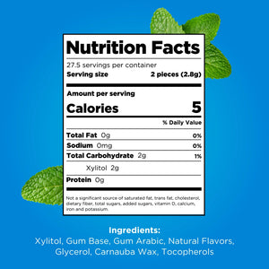 PUR Gum, Aspartame Free, Sugar Free & 100% Xylitol, Peppermint Chewing Gum, 55 Pieces, Pack of 1
