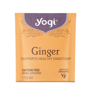 Yogi Tea Ginger, Caffeine-Free Organic Herbal Tea Bags, 16 Count