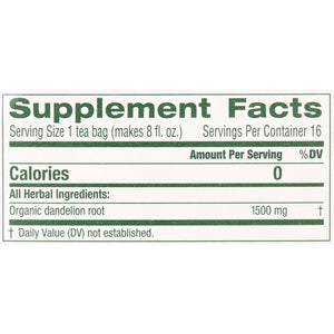 Traditional Medicinals, Organic Roasted Dandelion Root, Tea Bags, 16 Count
