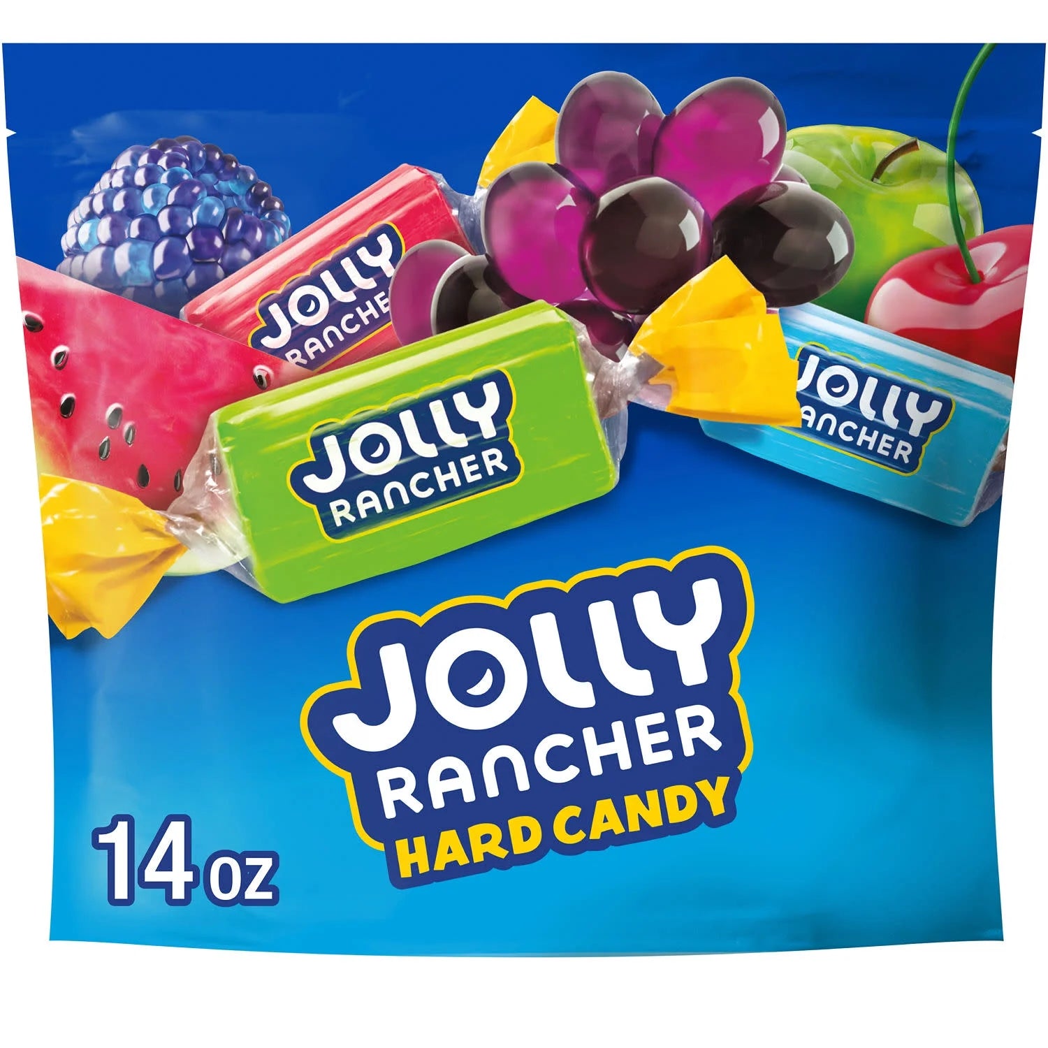 Jolly Rancher Assorted Fruit Flavored Hard Candy, Resealable Bag 14 Oz