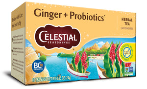 Celestial Seasonings Ginger Probiotics Caffeine-Free Herbal Tea Bags (16 Count)