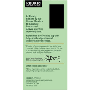 Twinings Pure Peppermint K-Cup® Pods for Keurig, Caffeine Free Herbal Tea, 24 Count
