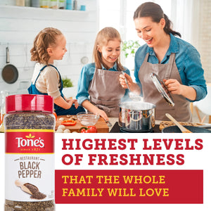 Tone'S Restaurant Black Pepper, Kosher, 8 Oz