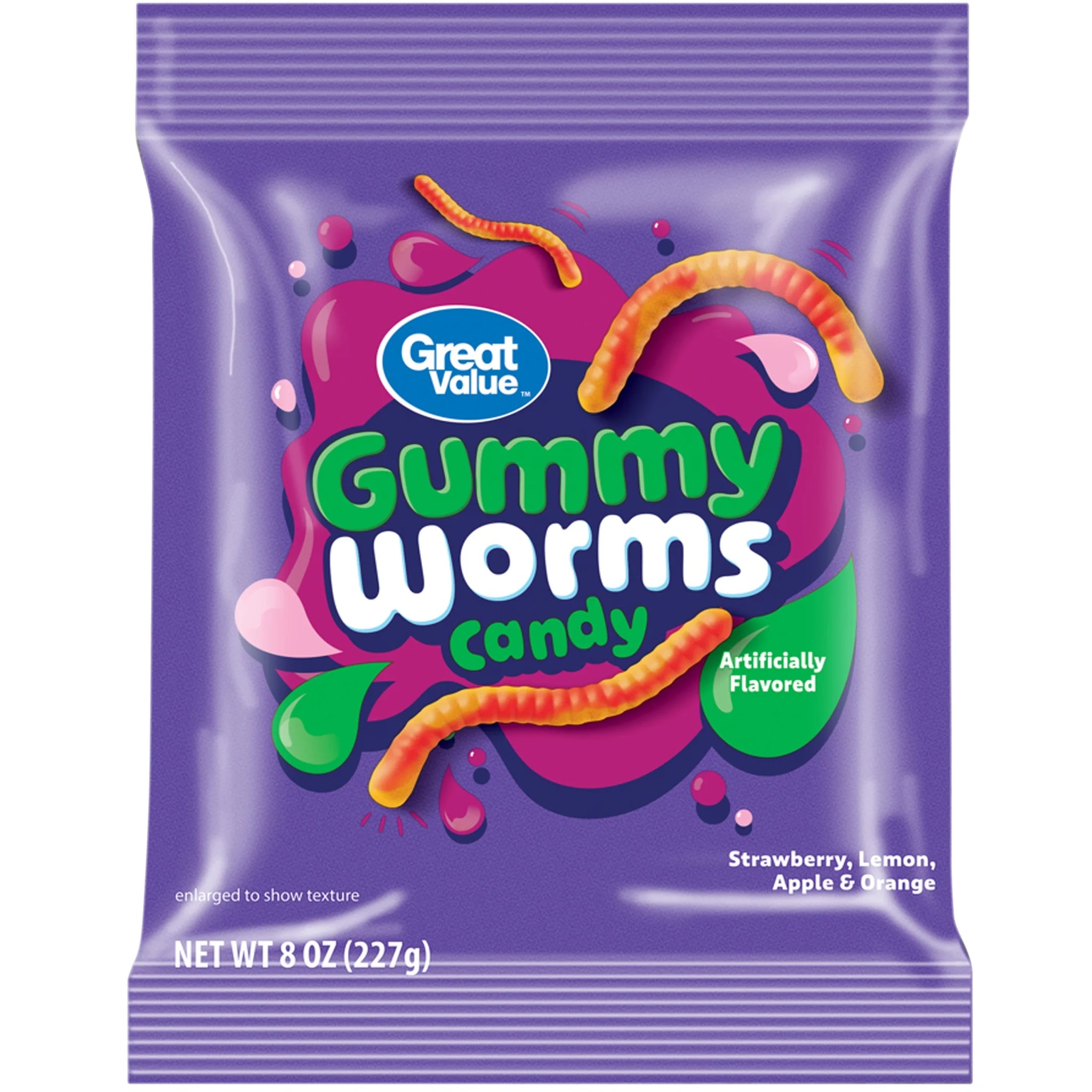 Gummy Worms Chewy Candy, 8 Oz