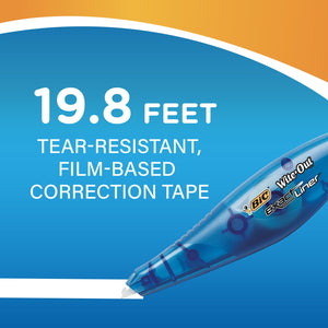 BIC Wite-Out Exact Liner Correction Tape, Fast, Clean Easy to Use,10-Count Pack