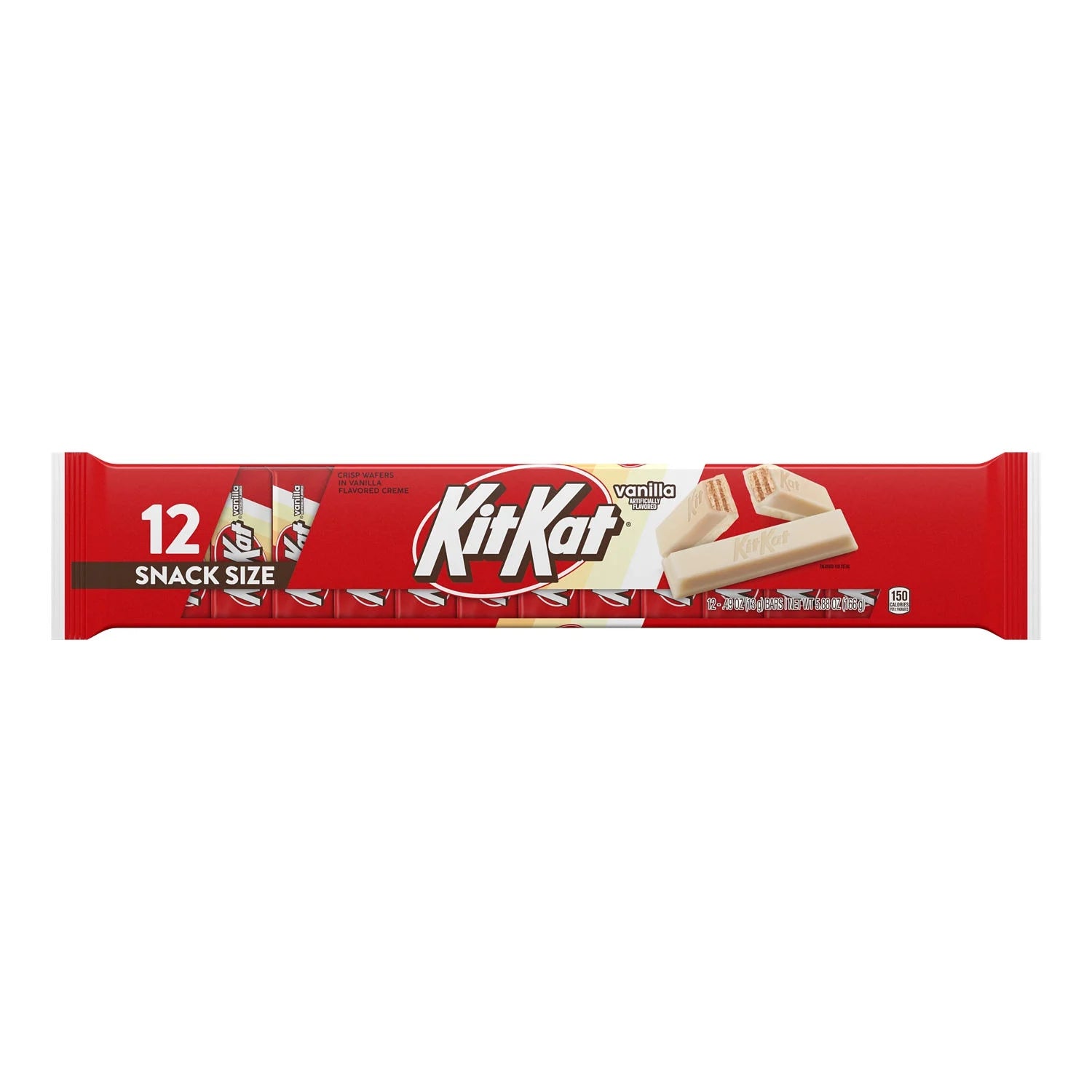 KIT KAT Vanilla Flavored Wafer Snack Size Candy Bars, .49 Oz (12 Count)