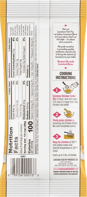 Louisiana Fish Fry Products Crispy Seasoned Chicken Fry Coating Powder Mix, 9 Oz Bag