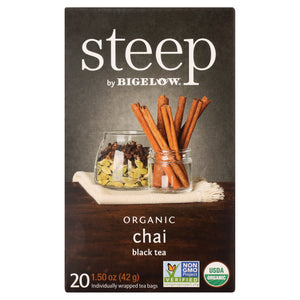 () Steep by Bigelow Chai, Organic Black Tea Bags, 20 Count