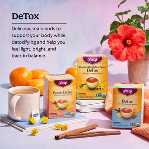 Yogi Tea Roasted Dandelion Spice Detox, Organic Herbal Tea Bags, 16 Count