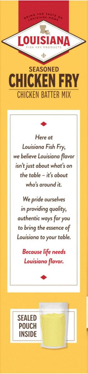 Louisiana Fish Fry Products Crispy Seasoned Chicken Fry Coating Powder Mix, 22 Oz Box