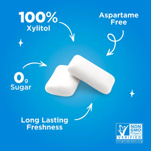 PUR Gum, Aspartame Free, Sugar Free & 100% Xylitol, Peppermint Chewing Gum, 55 Pieces, Pack of 1