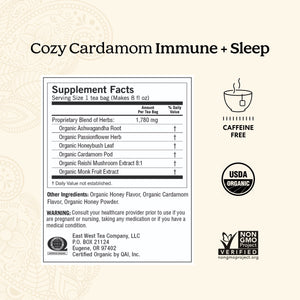 Yogi Tea Cozy Cardamom Immune plus Sleep, Herbal Tea Bags, 16 Count