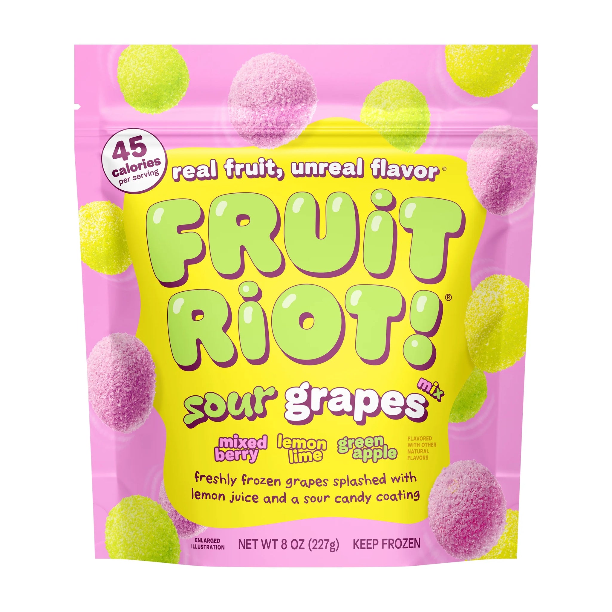 Fruit Riot Sour Candy Mixed Grapes, Made with Real Fruit, 8Oz, Gluten-Free