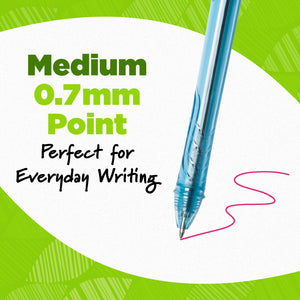 BIC Ecolutions Gel Pens, Ocean-Bound Recycled Plastic, 12-Count Pack, Assorted