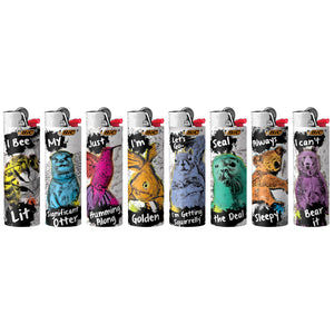 BIC Special Edition Party Animal Series Lighters, Set of 8 Lighters
