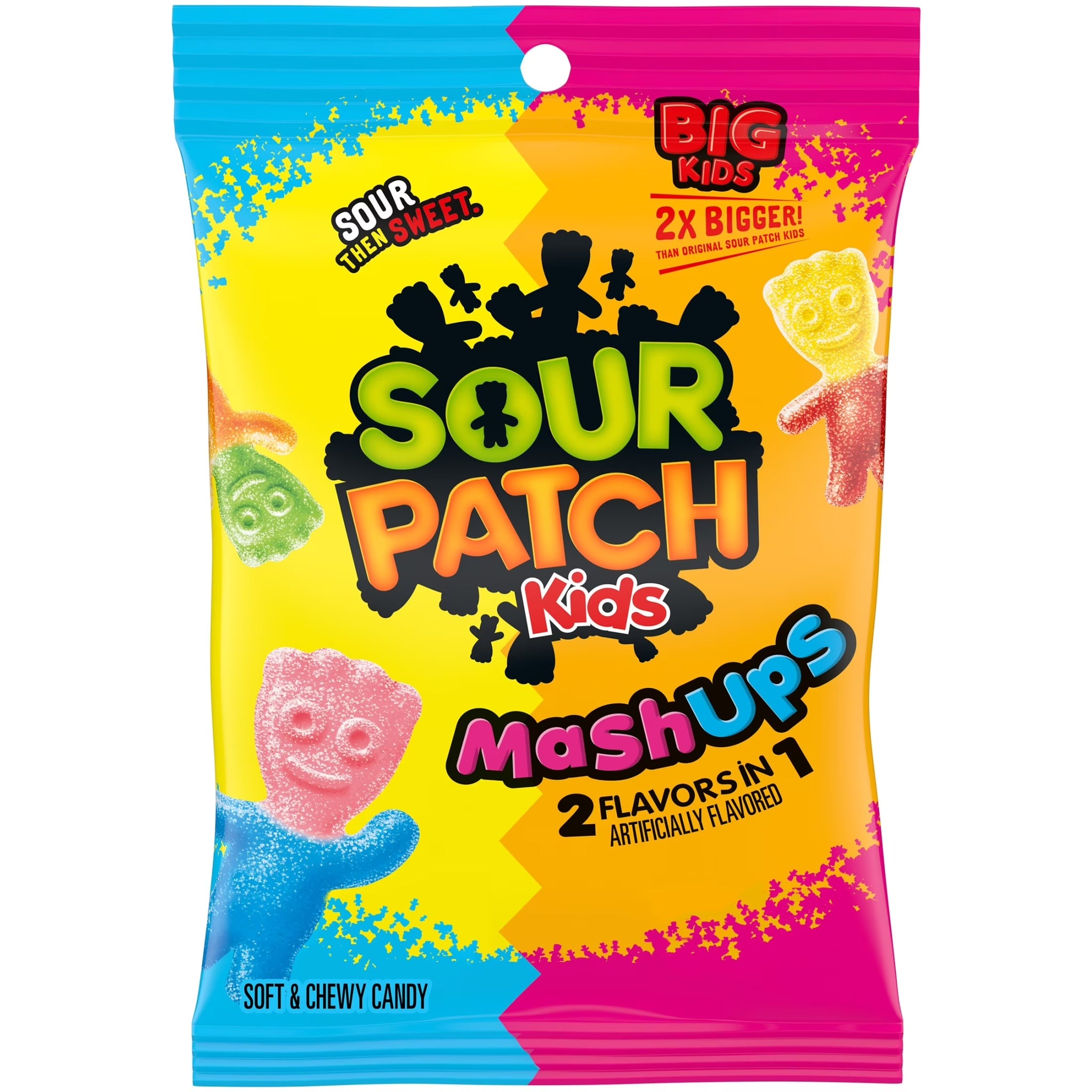 SOUR PATCH KIDS Mashups 2 Flavors in 1 Soft & Chewy Candy, 8 Oz