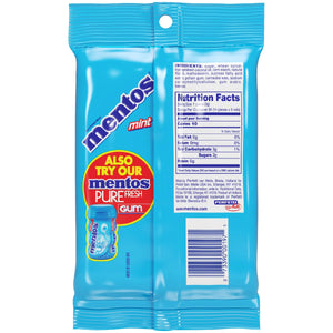 (2 Pack) Mentos Chewy Breath Mints Candy Roll, Peppermint, Peanut Free, Regular Size, 1.32 Oz, 6 Count