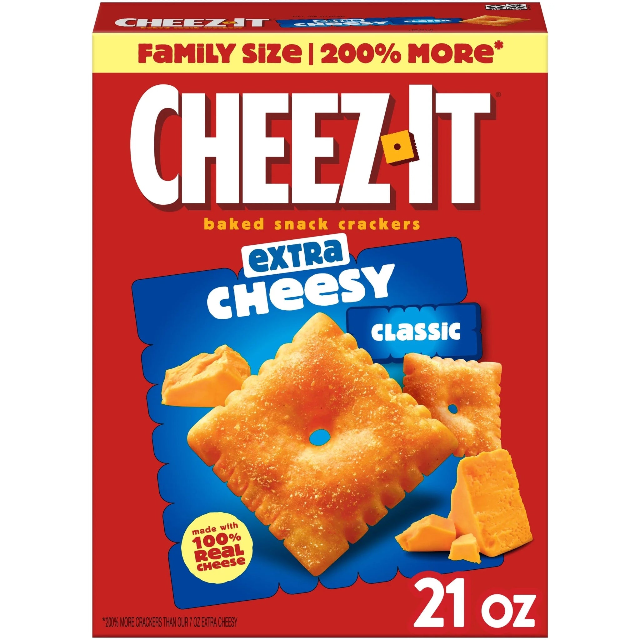 Cheez-It 21 Oz Extra Cheesy Cheese Crackers, Baked Snack Crackers, 21 Oz