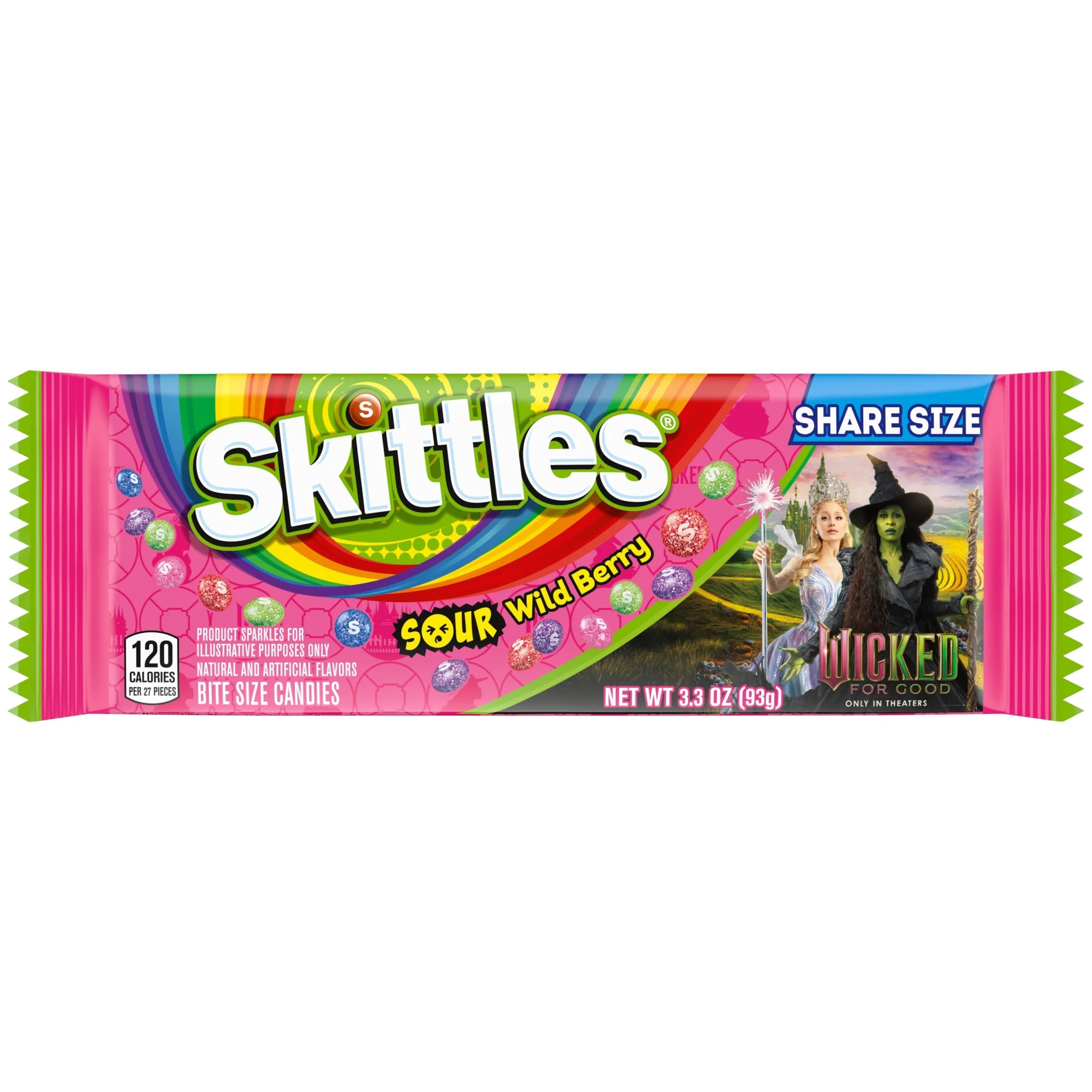 Skittles Sours Wild Berry Chewy Candy, Share Size- 3.3 Oz Pack