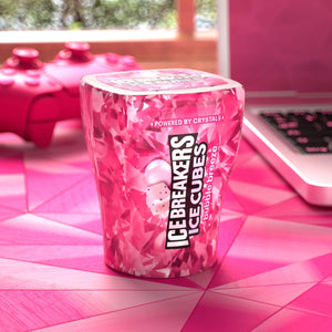 Ice Breakers Ice Cubes Bubble Breeze Flavored Sugar Free Chewing Gum, Bottle 3.24 Oz, 40 Pieces