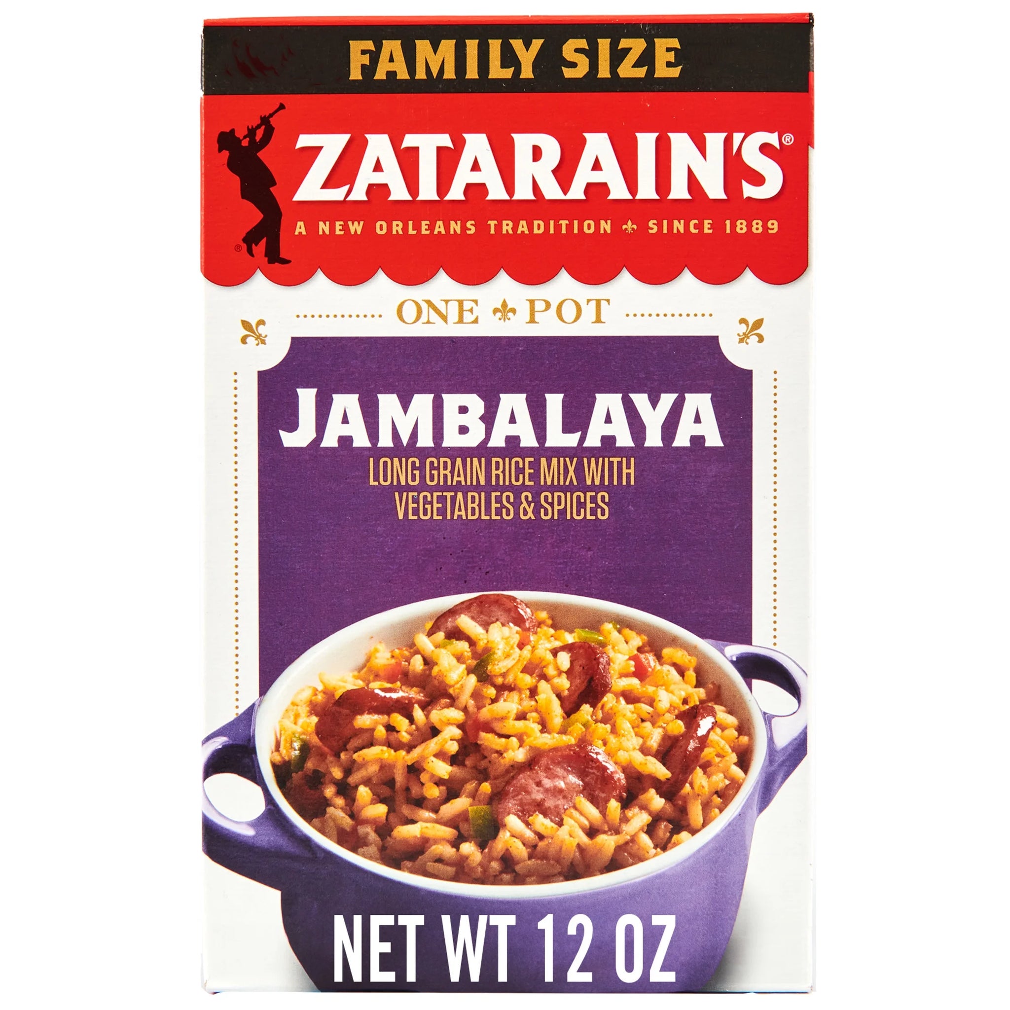 Zatarain'S 12.0 oz GF No Artificial Flavors Gluten Free Family Size Jambalaya Rice Dinner Mix, 12.0 Oz Box